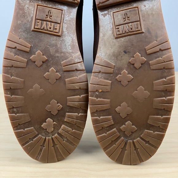 Frye Women’s Size 11.0 B Celia x Stitch Tall Brown Leather Riding Boots Pull On - Picture 11 of 15